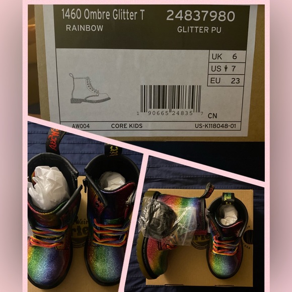 Girls Dr. Martens size 7 Color Rainbow Patent Leather BRAND NEW, NEVER WORN - Picture 3 of 4